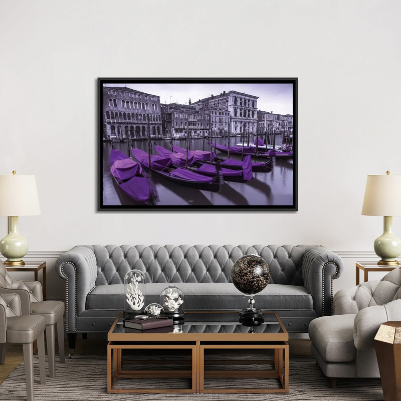 " Venice XVII " by Assaf Frank, 18" H x 26" W x 1.5" D, Black Framed Canvas