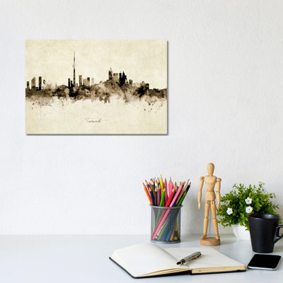 Toronto Canada Skyline by Michael Tompsett - 1 Piece Wrapped Canvas Painting