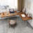 Walnut L-Shaped Solid Wood Writing desk-1077246731-1077246728
