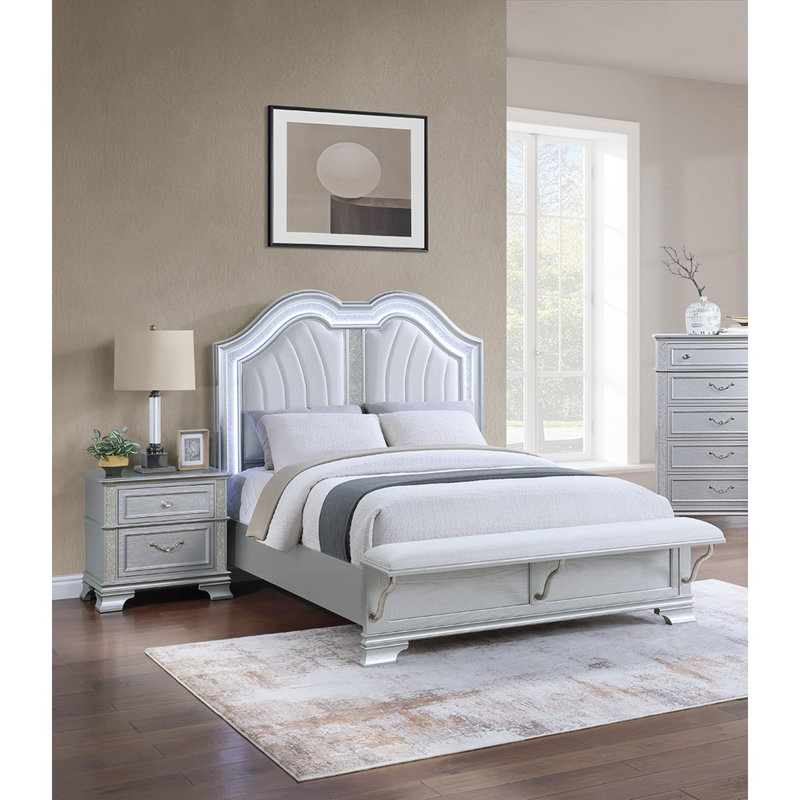 Ensemble de chambre à coucher contemporaine avec lit double 2X, Lit double