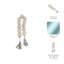 Perles de verre décoratives Coolidge avec accent métallique et pampille en cuir pour la décoration intérieure - Guirlande élégante pour la décoration de table, de tablette et de salon - Ivoire-218306871