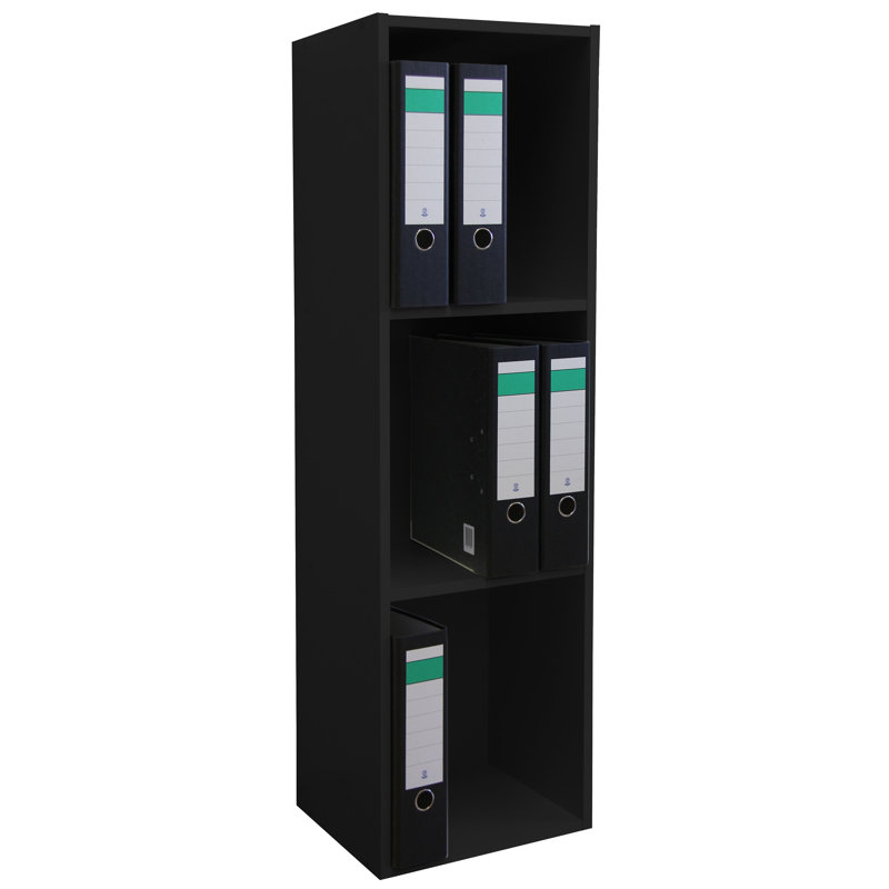 Weeks 115cm H x 34cm W Wood Standard Bookcase, Black