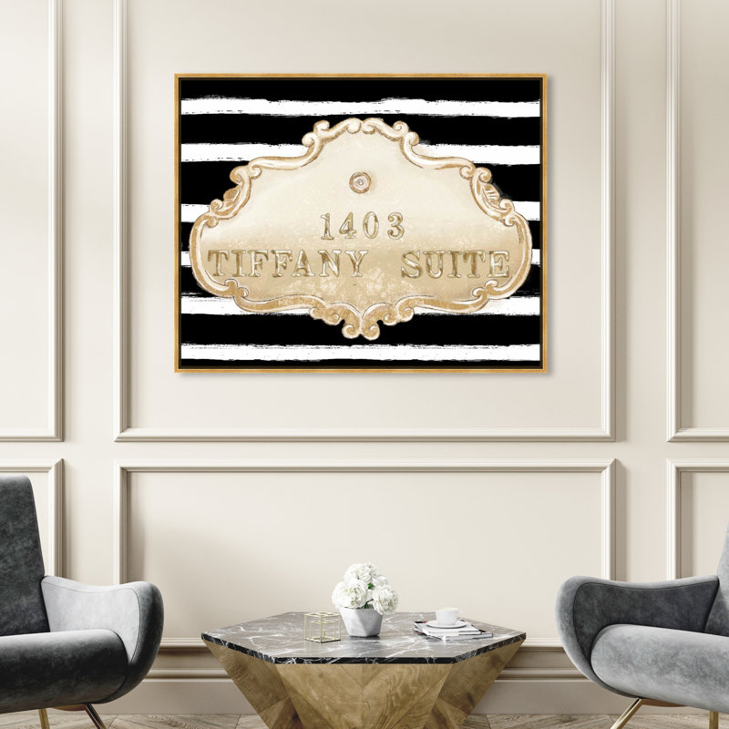 " Tiffany Suite Black " by Oliver Gal, Gold Framed, 36" H x 45" W