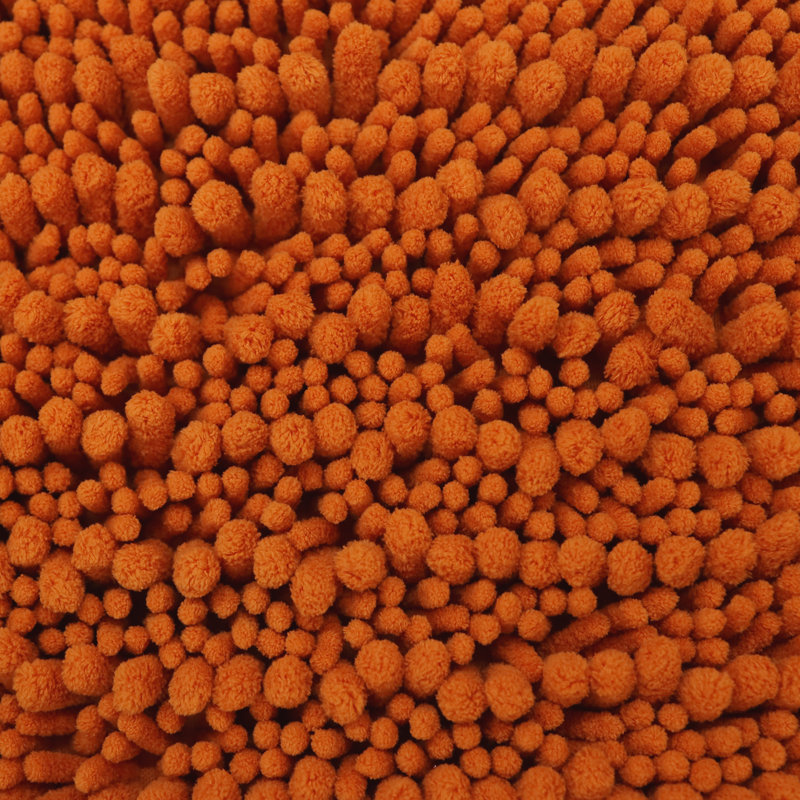 Ultra Plush Chenille Non-Slip Bath Rug, Bunrt Orange, 32" L x 20" W