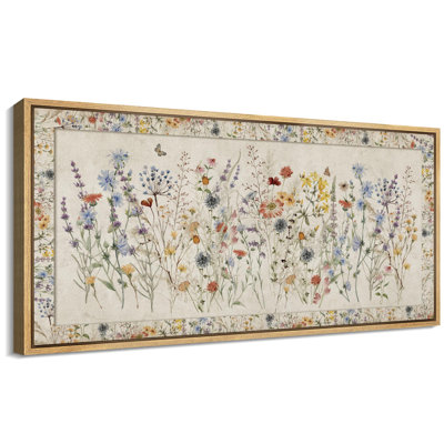 Vibrant Wildflower " Charming Wildflower Botanical Modern Art Relax/Calm WarmExtra Large Wall Decor Office " Print