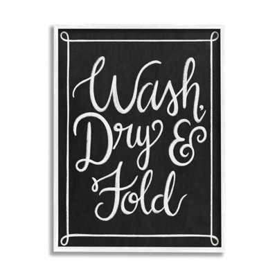" Wash Dry And Fold Curved Loop Border Black White "