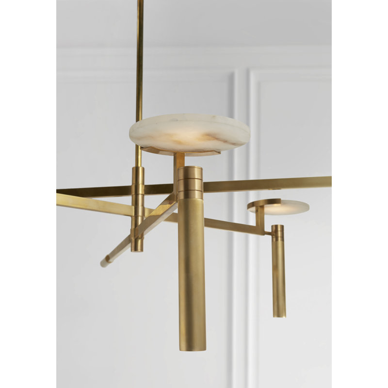 Kelly Wearstler Melange Large Floating Disc Chandelier, Antique-Burnished Brass