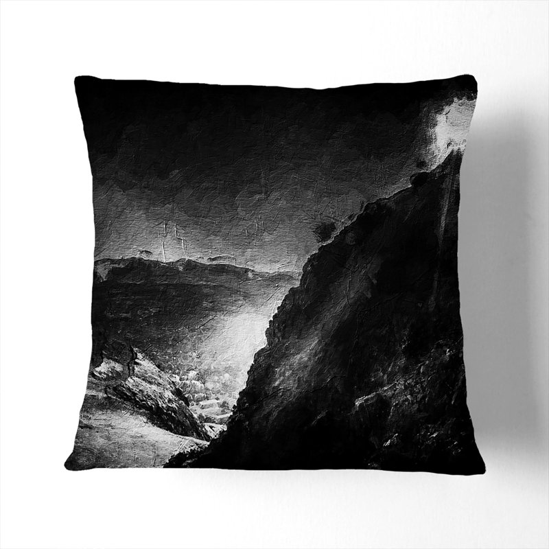 Square Throw Cushion, 55cm H x 55cm W x 20cm D, Black