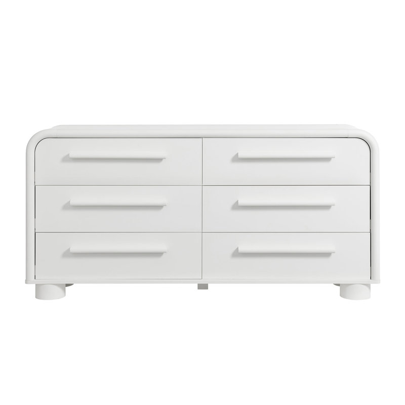 Commode 6 tiroirs Bellamy, Blanc mat