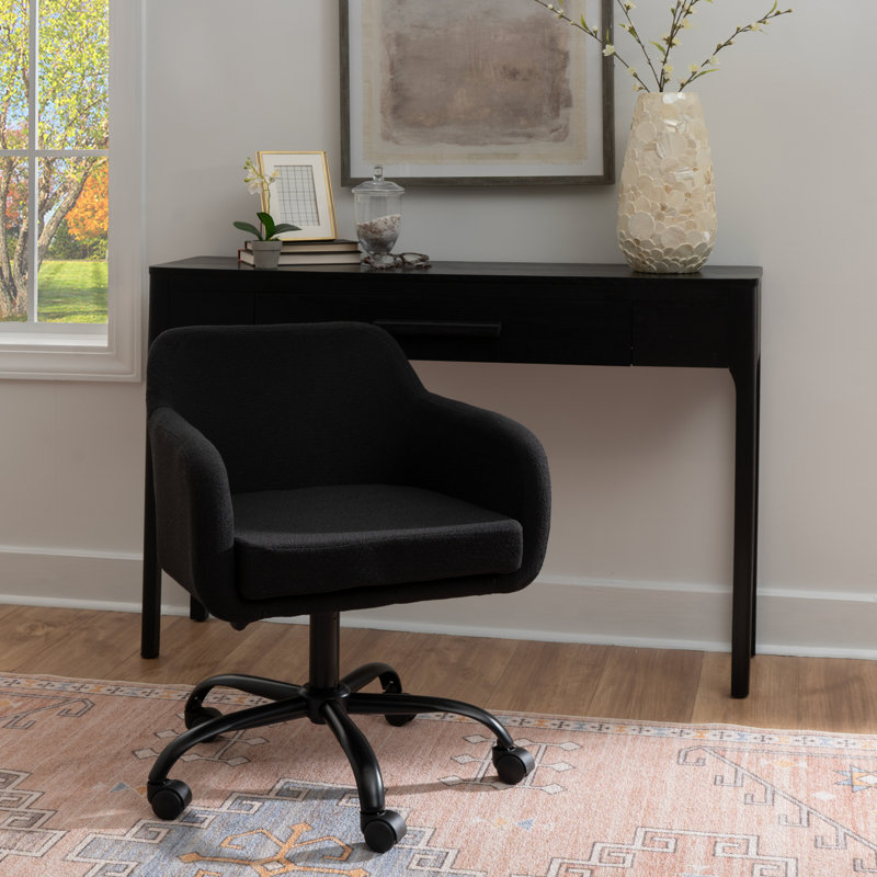 Armbruster Modern Adjustable Task Chair, Black Polyester Blend