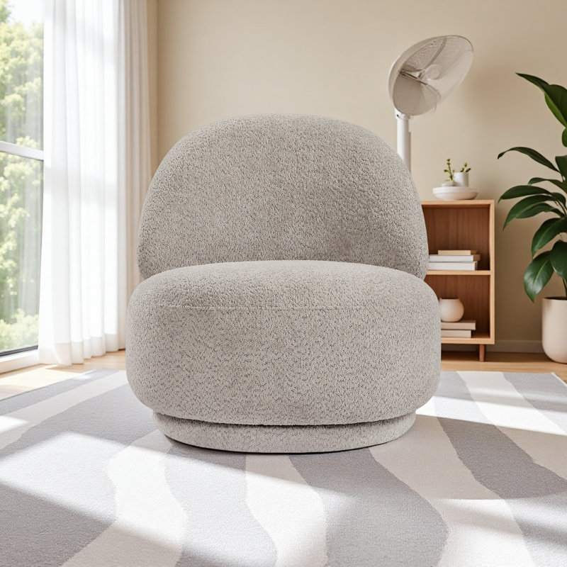 Chaise d'appoint pour le salon avec fonction pivotante, Gris clair