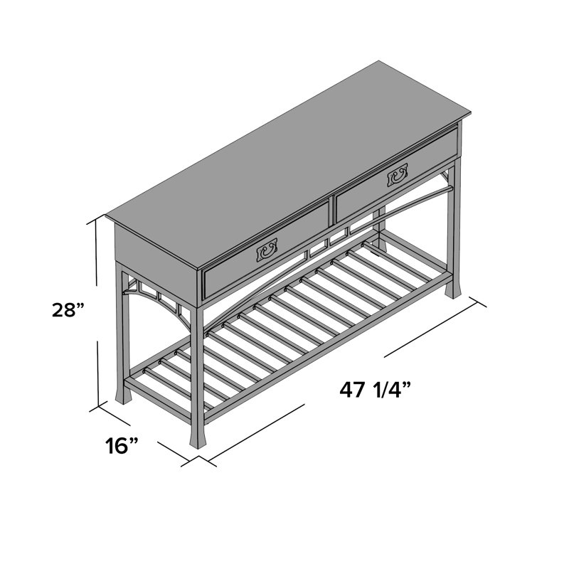 Trent Austin Design Havant Unfinished TV Stand for TVs up to 45" — Unfinished brown / solid-poplar top / 47.25 in