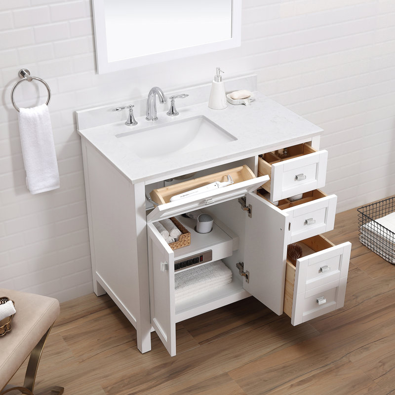 Juniper 36'' Freestanding Single Bathroom Vanity Set with Countertop and Sink, White