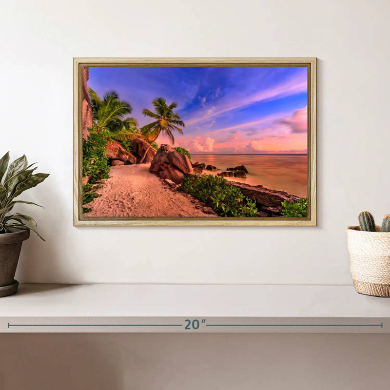 La Digue Sundown, Cadre flottant en bois naturel, 13 po x 9 po