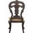 2 Side Chair Group, Cherry Finish With Gold Decor, Fabric Upholstered Dining Seating Enrapturing Chairs 2Pc, Highlights, Fabric,