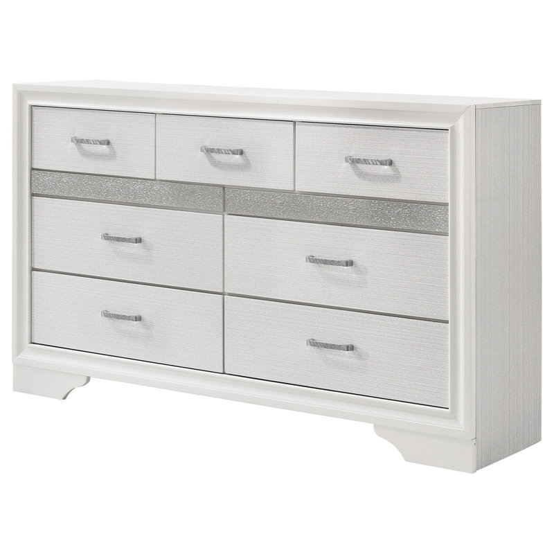 Commode blanche à 9 tiroirs, Blanc