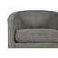 Chaise d'appoint rembourrée pivotante à 360 degrés en gris foncé, dossier arrondi en forme de U pour une assise confortable