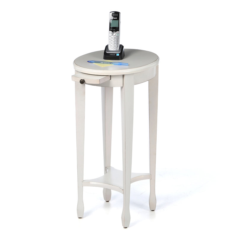 End Table, Distressed Cottage White