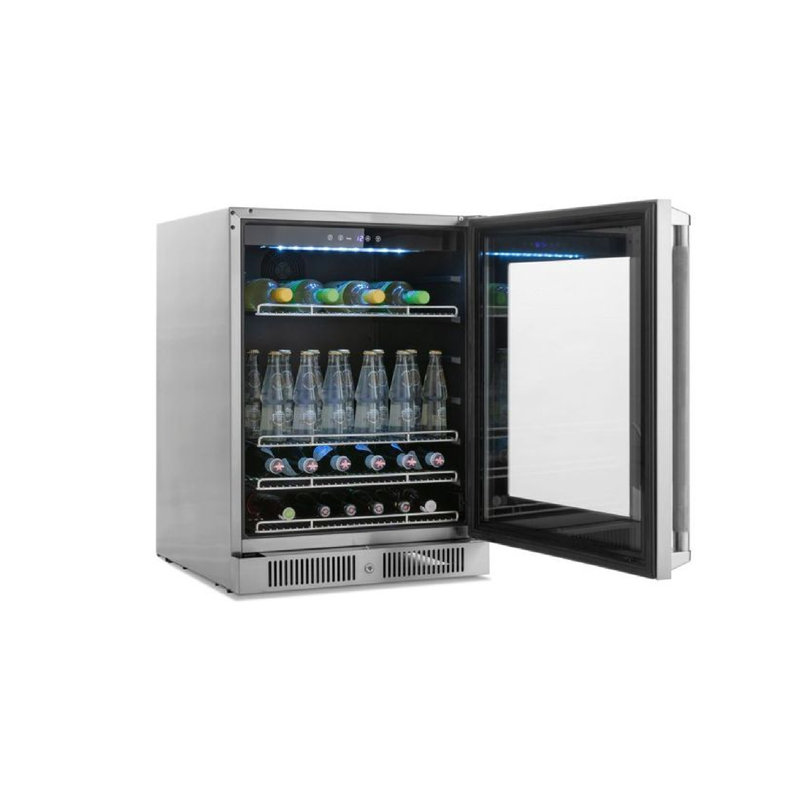 Ensemble d'armoires en aluminium pour l'extérieur Barbecue au gaz naturel performant et réfrigérateur, Gaz naturel, Gris