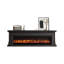 Black Solid Wood TV Cabinet Fireplace-118326069