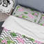Green Leaf Chevron - Ensemble de housse de couette à motif abstrait - Microfibre de polyester