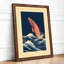 Whale Breaching Japandi - Framed Print-842253601-842253605