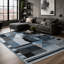 Abstract Cotton and Chenille Flatweave Area Rug-1627746665