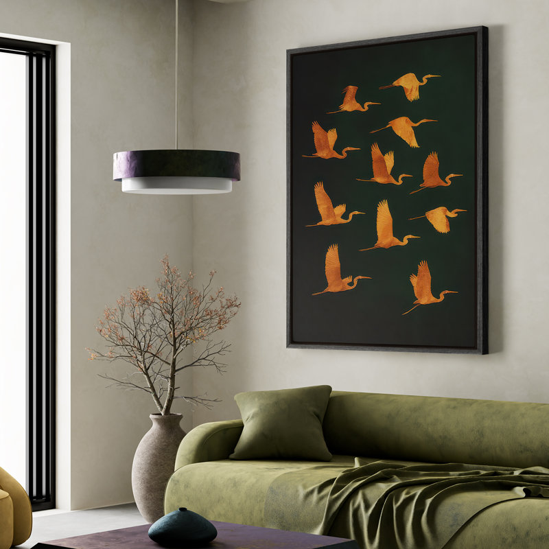 Art mural encadré, impressions murales abstraites rétro pour chambre à coucher - 16 po x 24 po, Noir