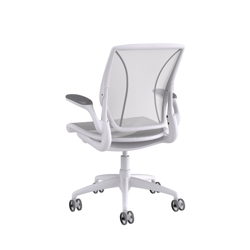 World Mesh Task Chair, Fixed, White, White
