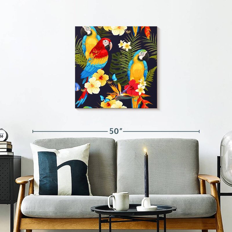 Brampt Macaw Trio, 24'' H x 24'' W
