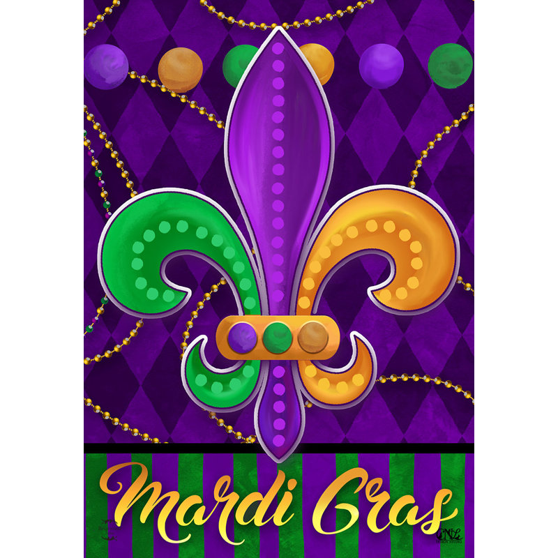 Drapeau de maison Mardi Gras Fleur-de-lis