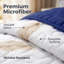 Ensemble de couette réversible 3 pièces en microfibre bleu marine et or à plumes avec 2 taies d'oreiller-129228335