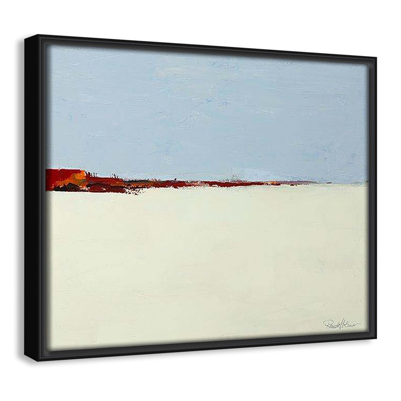 «Desert Plains» par Renate Holzner - reproduction sur toile flottante, H 9,5 po x l 11,5 po x P 2 po, Cadre noir