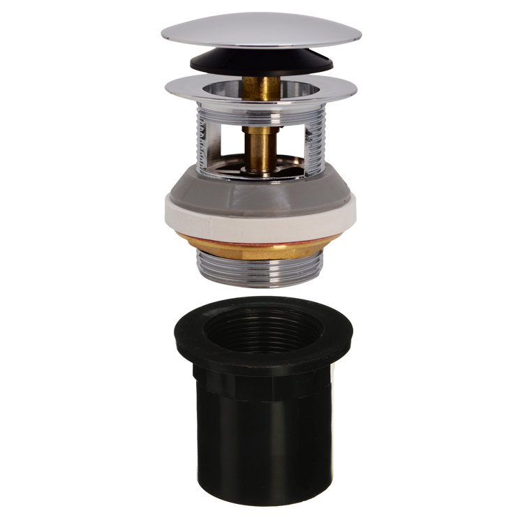 Integrated Overflow Drain 1-1/2 in. NPSM Coarse Thread Tip-Toe Mechanism with ABS Adapter