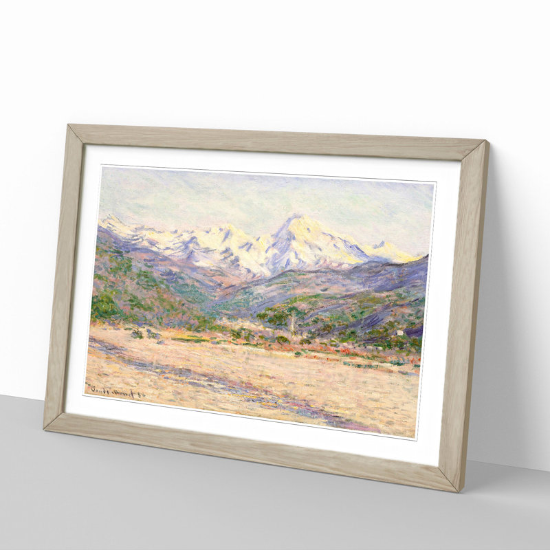 The Valley of the Nervia by Claude Monet - Picture Frame Painting, Oak Framed, 48cm H x 65cm W x 2cm D