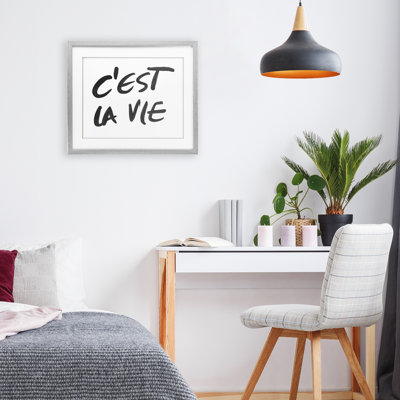 C'est La Vie Minimal Text Framed Print Under Glass, design by SD Graphics Studio