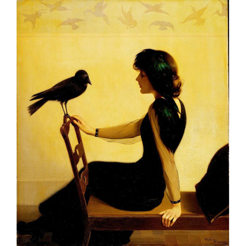 «The Chatterers» par Harry Willson Watrous - Art mural sur toile tendue avec châssis, H 48 po x l 33 po