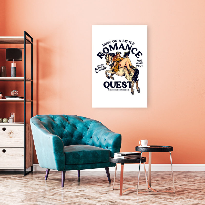 «Romance Quest Bookish Smut Reader Gift», art rétro rétro cheval, 36" H x 24" W