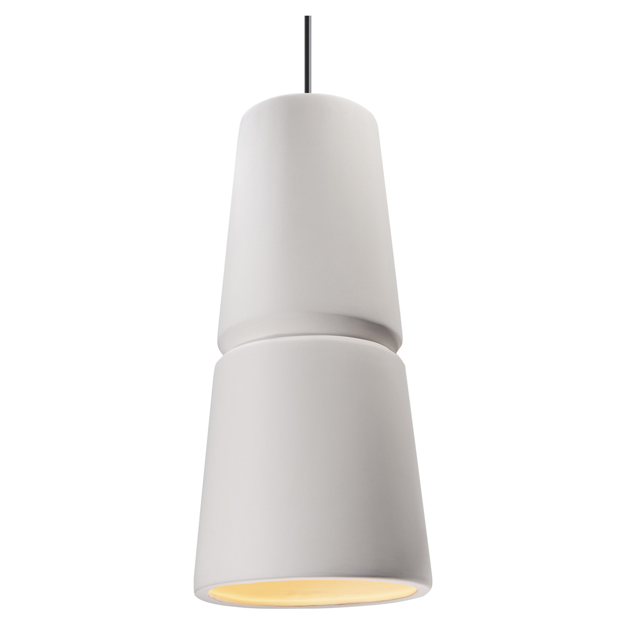 Logan 1 - Light Single Cone Pendant, Polished Chrome, Bisque, 18" H x 8" W x 8" D