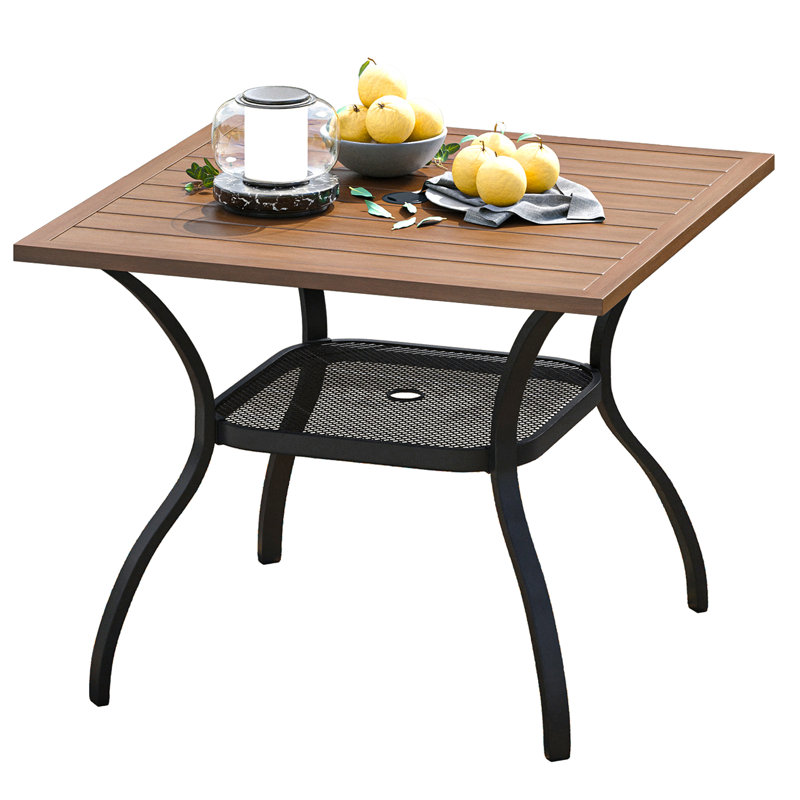 Olon Metal 4 - Person Dining Table, Brown