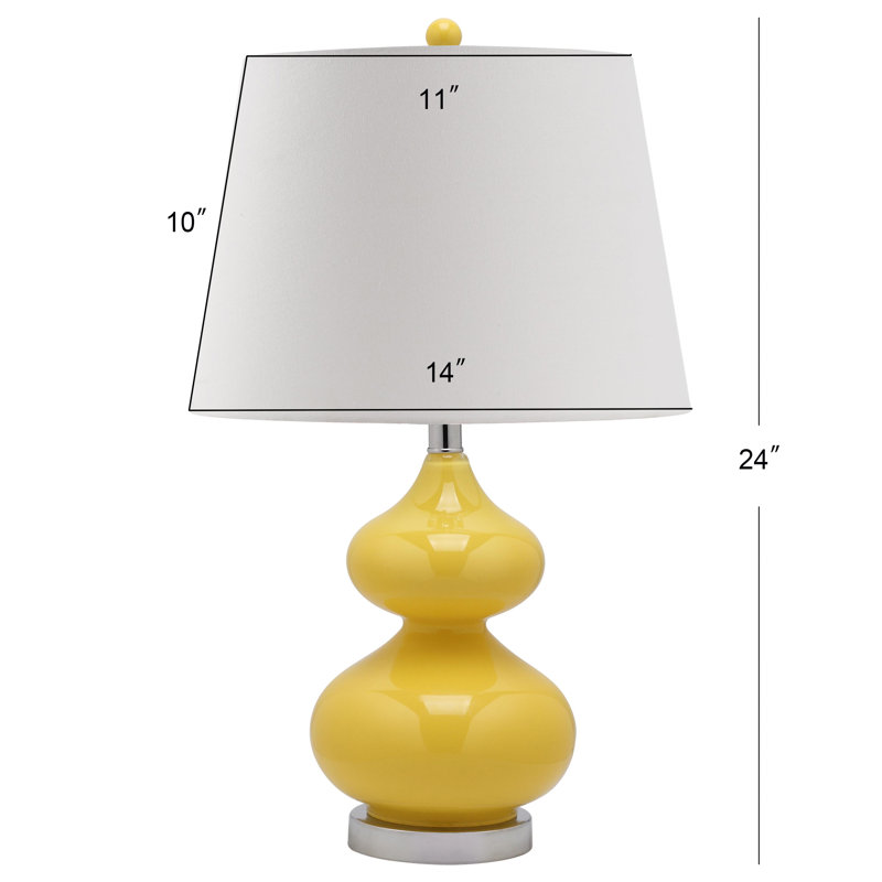 Courtney Glass Table Lamp, Yellow