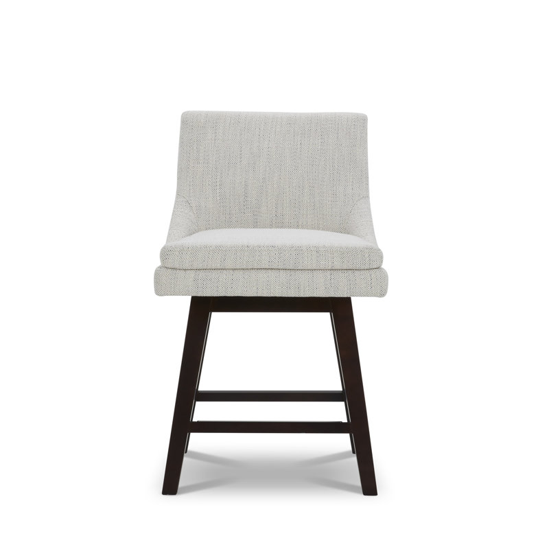Tabouret de comptoir pivotant rembourré 26 po Zahara, Tabouret prestige ivoire / brun