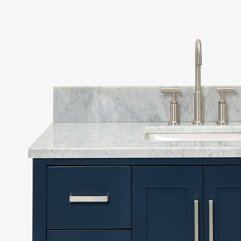 Magnolia Bath Vanity Rectangular Basin S061SCW2R, Rectangular, Midnight Blue, 49"