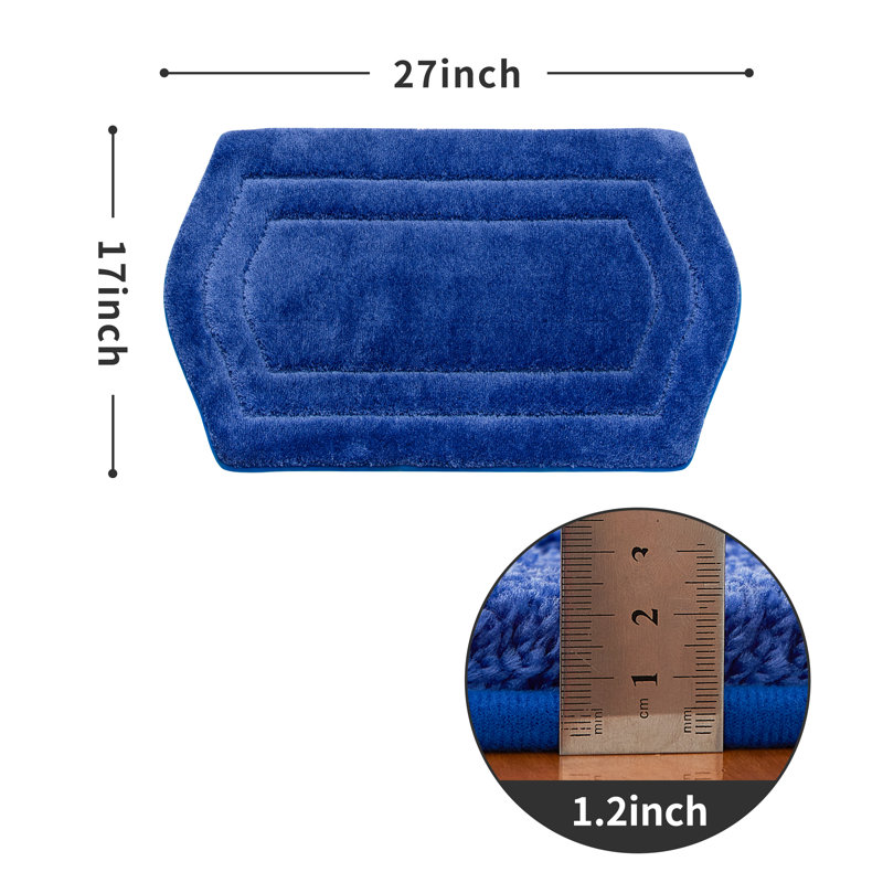 Non-Slip Bath Rug, Blue, 43.2cm W x 68.6cm L