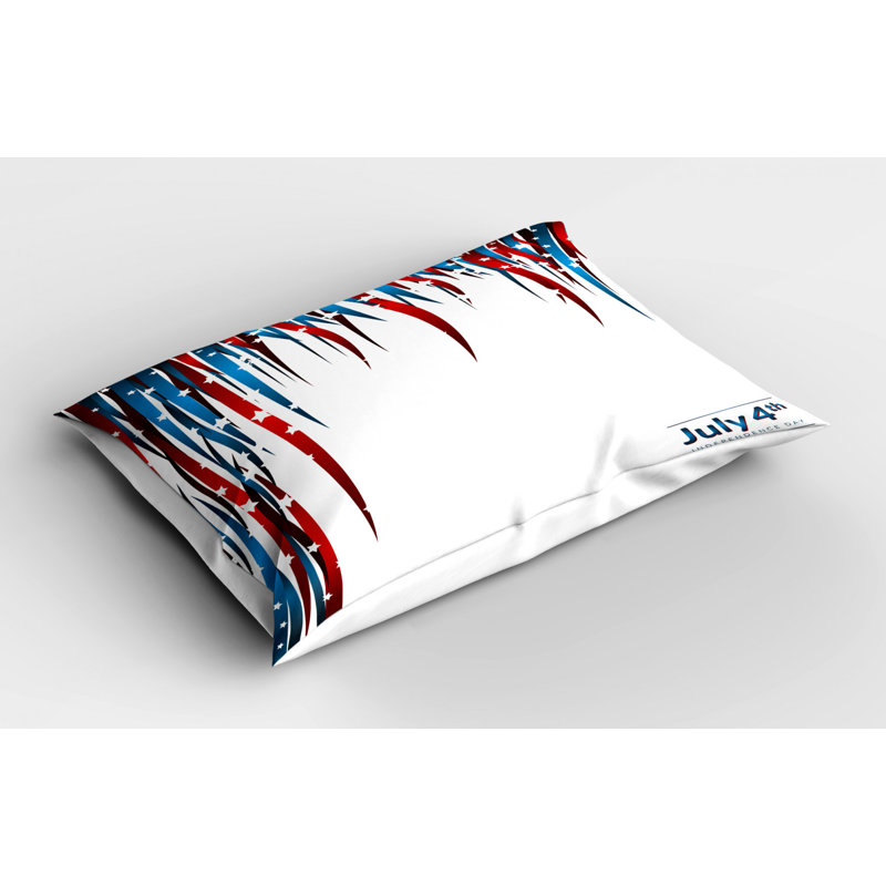 Taie décorative en microfibre de polyester bleu / rouge, Lit simple