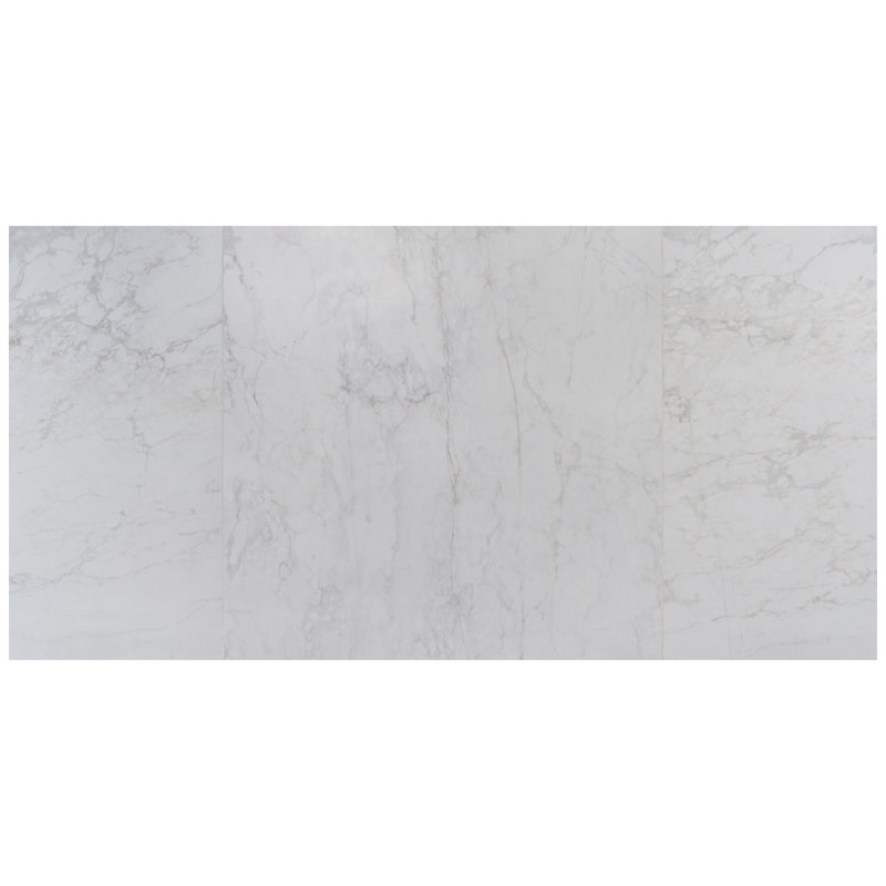 Autograph Arabescato 48X48 Marble Look Satin Porcelain Tile, Caldia Oro