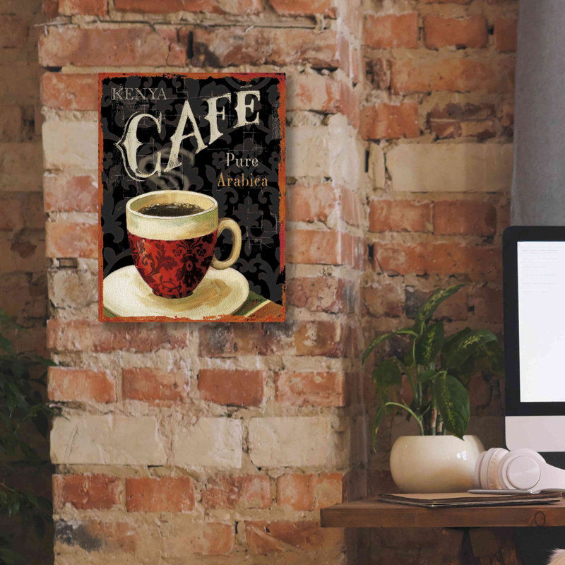 «Today's Coffee I» par Lisa Audit, art mural sur toile, H 16 po x l 12 po x P 0,75 po