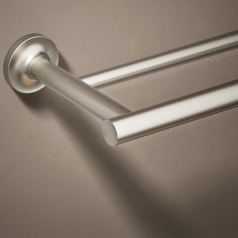 Purist® Double 24" Wall Mounted Towel Bar, Vibrant Brushed Nickel
