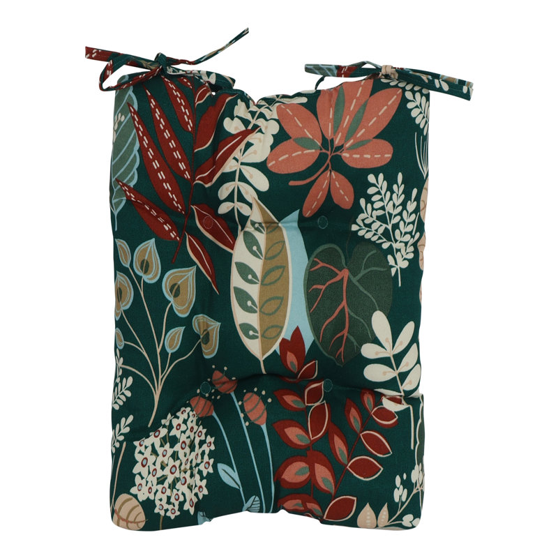 Outdoor 3.5'' Seat Cushion, Green Floral