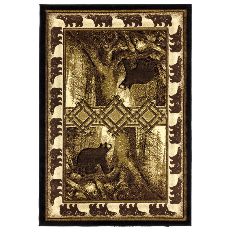Tapis brun / beige Kaul, Rectangle 3 pi 9 po x 5 pi 9 po